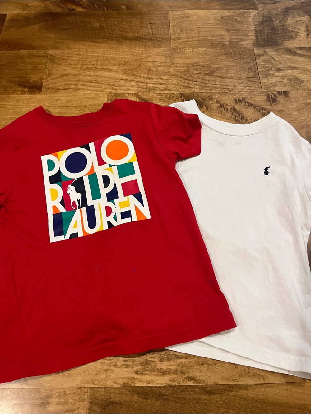 Polo by Ralph Lauren Kids Red Graphic Logo Tee with White Polo Tee